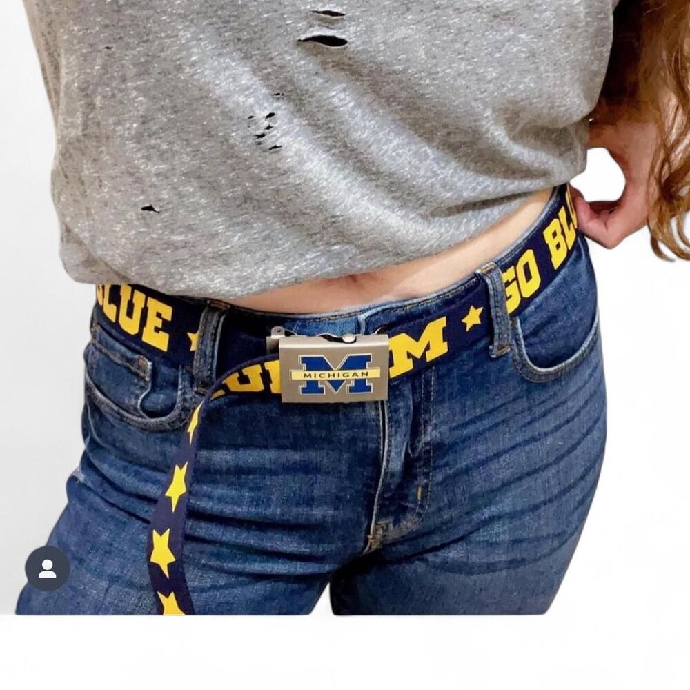 Ncaa Women's Grey and Yellow Belt